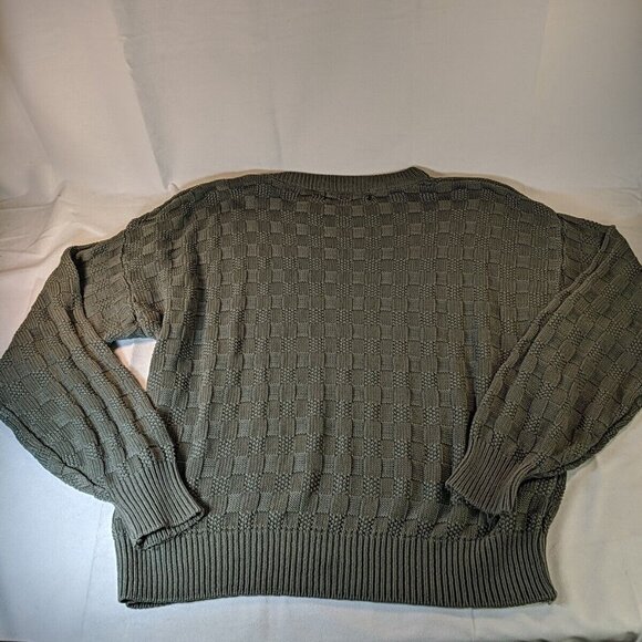 Vintage Spalding Knit Sweater Grey Checkered Mens L Large Gray Long Sleeve Retro - Picture 12 of 15